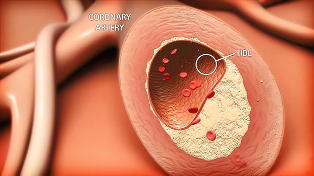 This shows that (HDL) cholesterol levels are important in determining the risk of coronary artery disease.