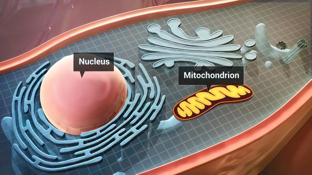 Cell structure and components, mitochondria, nucleus and cytoplasm