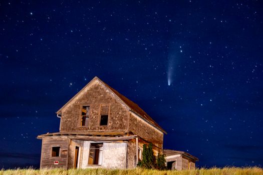 Neowise Comet Abandoned Buildings
