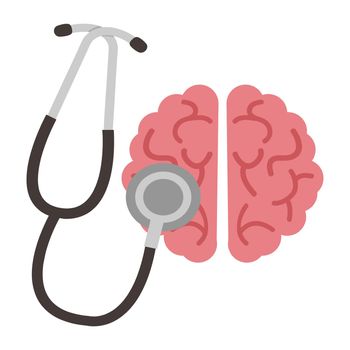 Human brain with stethoscope sign