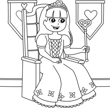 Crown Princess Coloring Page for Kids