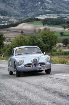 ALFA ROMEO 1900 CS touring on an old racing car in rally Mille Miglia 2020 the famous italian historical race (1927-1957)