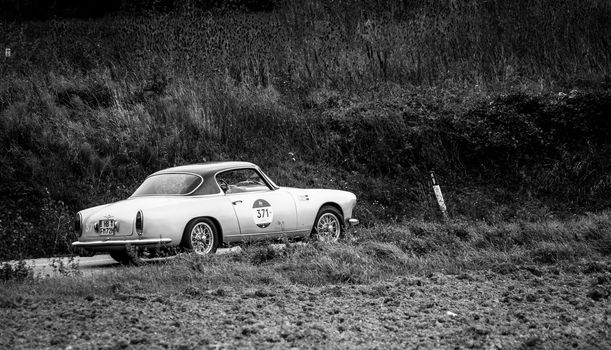 ALFA ROMEO 1900 CSS on an old racing car in rally Mille Miglia 2020 the famous italian historical race (1927-1957)