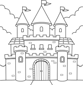 Royal Castle Coloring Page for Kids