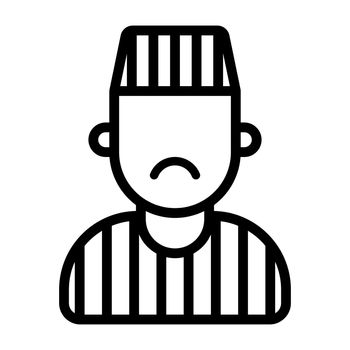prisoner man in striped prison uniform.