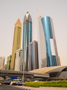 Skyscrapers on Sheikh Zayed Road in Dubai.