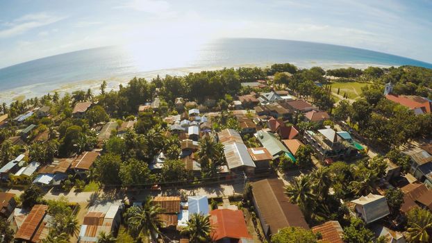 Philippine Village. Aerial view. The island of Bohol. Anda city.