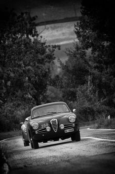 ALFA ROMEO 1900 SS on an old racing car in rally Mille Miglia 2020 the famous italian historical race (1927-1957)