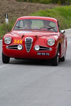 ALFA ROMEO 1900 C SUPER SPRINT TOURING 1955 on an old racing car in rally Mille Miglia 2020 the famous italian historical race (1927-1957)