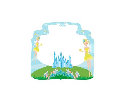 Fairytale frame with little fairies