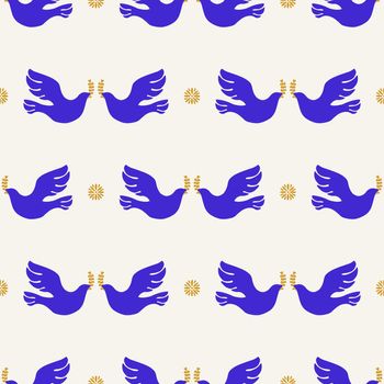 Bird of Peace Ethnic Textile Seamless Pattern. No war seamless background.