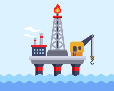 oil platform in the ocean for oil production.