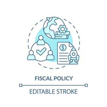 Fiscal policy turquoise concept icon