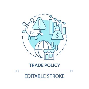 Trade policy turquoise concept icon