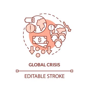 Global crisis terracotta concept icon