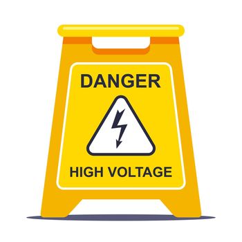 the yellow label limits the area due to high voltage.