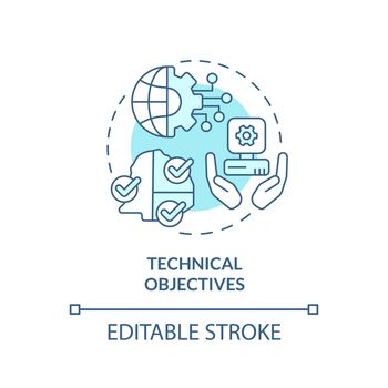 Technical objectives turquoise concept icon