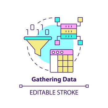 Gathering data concept icon