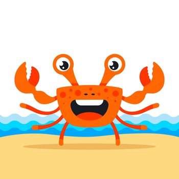funny crab on the seashore.