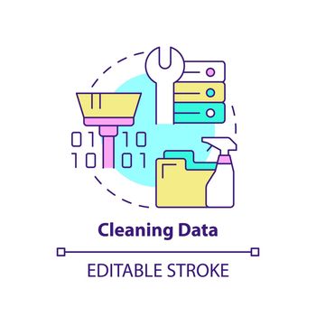 Cleaning data concept icon