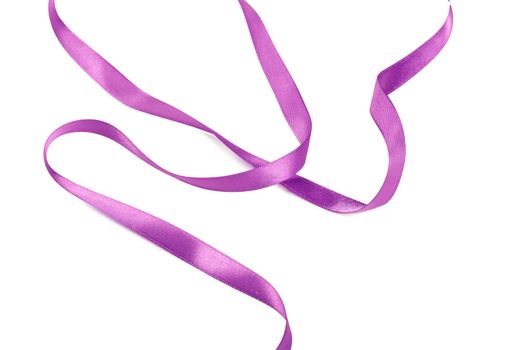 Lilac ribbon bow isolated on white background