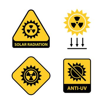 Set of solar radiation icons