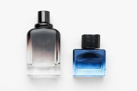 Set of luxury perfume bottles. Isolated on white background