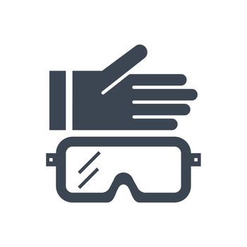 Protective clothing related vector glyph icon