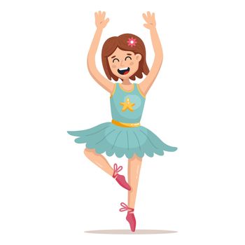 young girl dancing ballet in a short skirt.