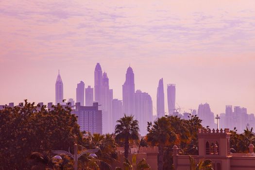 Dubai daylight urban architecture cityscape industry panorama