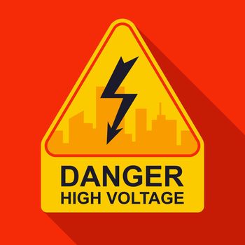 yellow sticker caution high voltage.