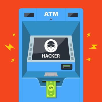 hacker hacked an ATM and steals money.