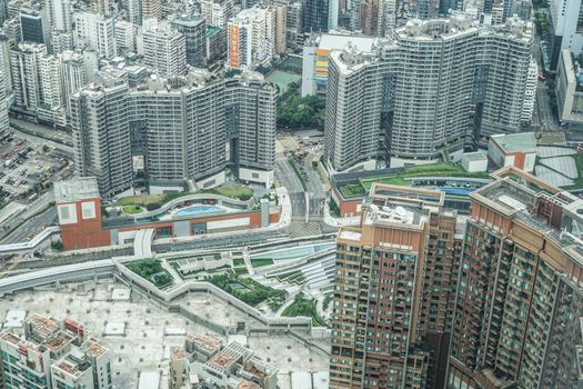 Hong Kong cityscape seen from SKY100 observation deck