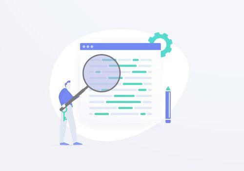 Keyword research and analysis for SEO. Website content optimization strategy after the search engine algorithm updates. Choose the right keywords in articles and product lines. Vector illustration