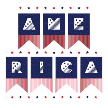 Slogan vector print for celebration design 4 th july in vintage style with text AMERICA Home my sweet home