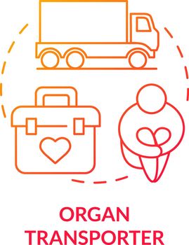Organ transporter red concept icon