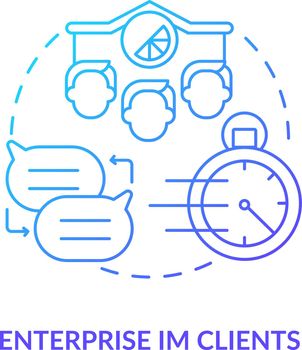 Enterprise IM client blue gradient concept icon