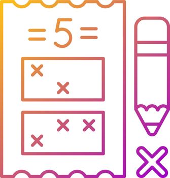 Five digit lottery game gradient linear vector icon