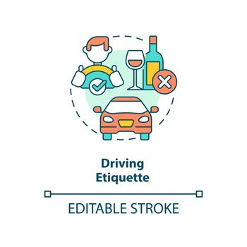 Driving etiquette concept icon