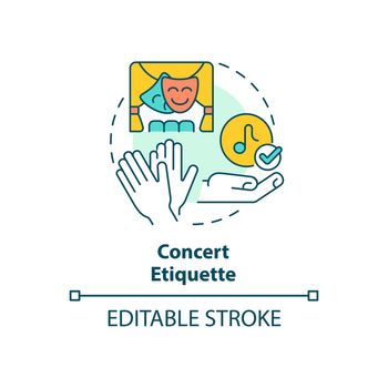 Concert etiquette concept icon