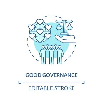 Good governance turquoise concept icon