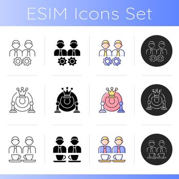 Collective work icons set