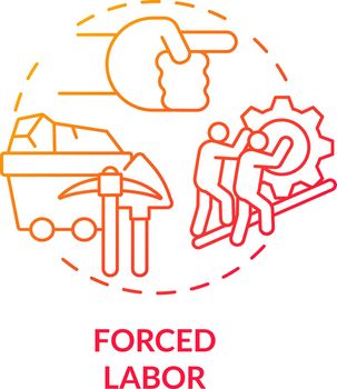 Forced labor red concept icon