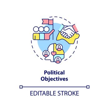 Political objectives concept icon