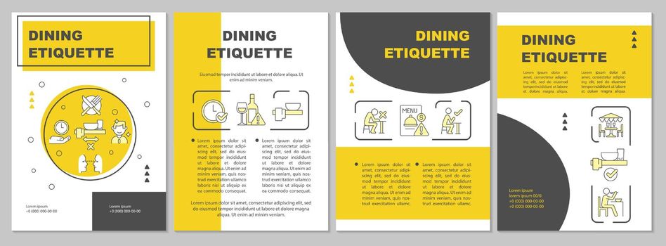Dining etiquette yellow brochure template