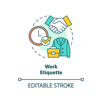 Work etiquette concept icon