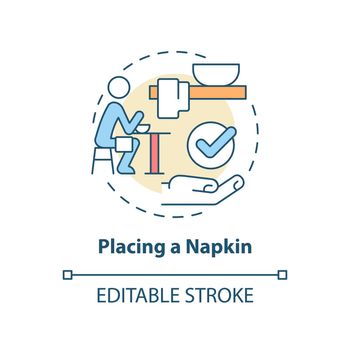 Placing napkin concept icon