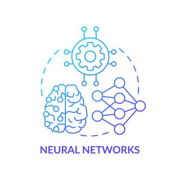 Neural networks blue gradient concept icon