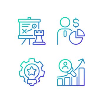Successful business formula gradient linear vector icons set