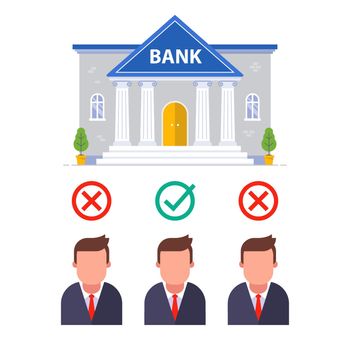 to approve a loan from candidates in the bank. to select the necessary personnel in financial institution.